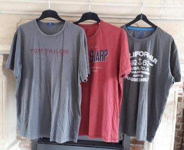 3t-shirts KM-Tom Tailor pour hommes-imprimé-bordeaux/gris
