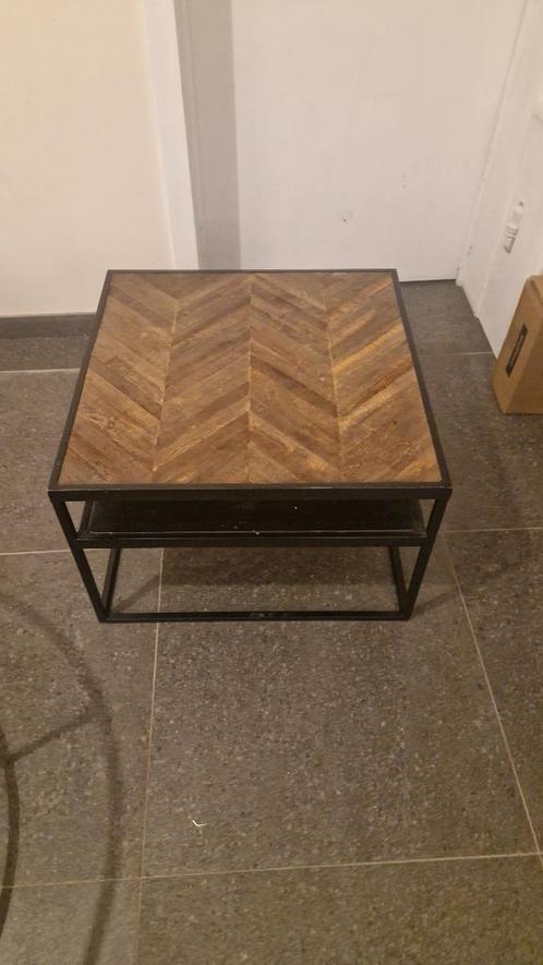 Salon tafel  teak & Side tabel Mango hout, Huis en Inrichting, Tafels | Salontafels, Zo goed als nieuw, 50 tot 75 cm, 50 tot 100 cm