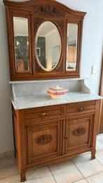 Antieke kast met spiegel en marmer blad, Ophalen