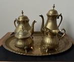 Prachtige Plateau met 2 Kannen+Melk+Suikerpot - Messing, Ophalen of Verzenden, Koper