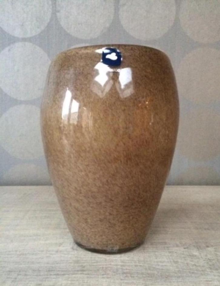NIEUW! LEONARDO Bouquet vaas in bruin glas 22x16 cm, Huis en Inrichting, Woonaccessoires | Vazen, Nieuw, Overige kleuren, Minder dan 50 cm