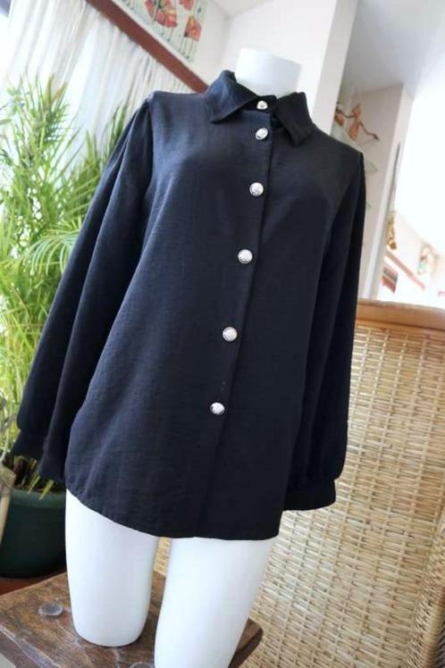 leuk zwart stijlvolle blouse/overhemd New Collection, Kleding | Dames, Blouses en Tunieken, Gedragen, Maat 42/44 (L), Zwart, Ophalen of Verzenden