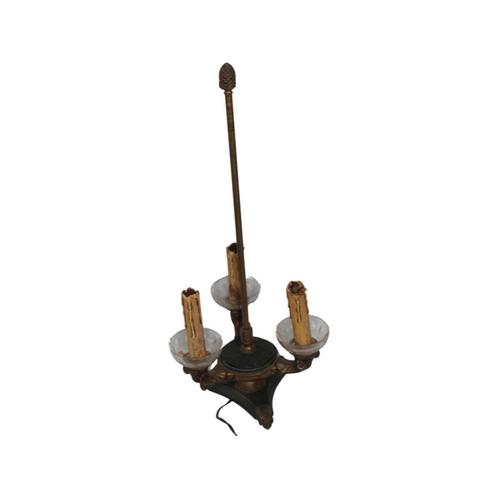 Pied de lampe en forme de tripode sur pied avec pomme de pin, Antiquités & Art, Antiquités | Bronze & Cuivre, Enlèvement ou Envoi