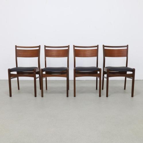 4x Vintage Eetkamerstoel Teak 1960, Huis en Inrichting, Stoelen, Gebruikt, Vier, Ophalen