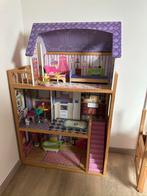 Poppenhuis met barbiepoppen, Ophalen, Gebruikt, Poppenhuis