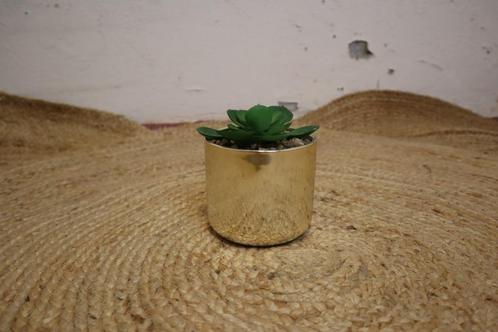 Klein Gouden Plantbakje met Kunstplant – Stijlvolle Sfeer vo, Huis en Inrichting, Woonaccessoires | Kunstplanten en Kunstbloemen
