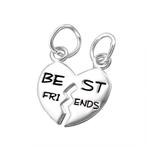 Best Friends zilveren hanger breekhart, Nieuw, Ophalen of Verzenden, Hart, Zilver