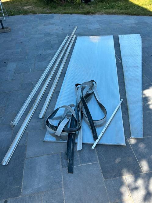 Polycarbonaat platen en zijprofielen met rubber, Doe-het-zelf en Bouw, Dakpannen en Dakbedekking, Gebruikt, Dakplaat of Dakpanplaat