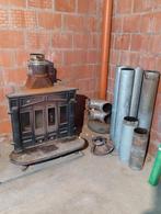 Gietijzeren houtkachel met buizen, Huis en Inrichting, Kachels, Ophalen, Gebruikt, Houtkachel, Vrijstaand