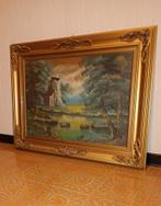 Tableau sur toile dans encadrement doré sous verre, Enlèvement