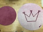 Tapijt roze twee stuks leuk design van kroon meisje, Ophalen of Verzenden