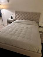 Bed Boxspring Maisons Du Monde (<1 jaar oud!) te koop, Ophalen, Beige, Tweepersoons, Zo goed als nieuw
