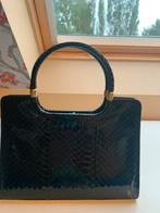 Sac à main vintage en peau de serpent noir, Enlèvement, Comme neuf, Noir, Sac à main
