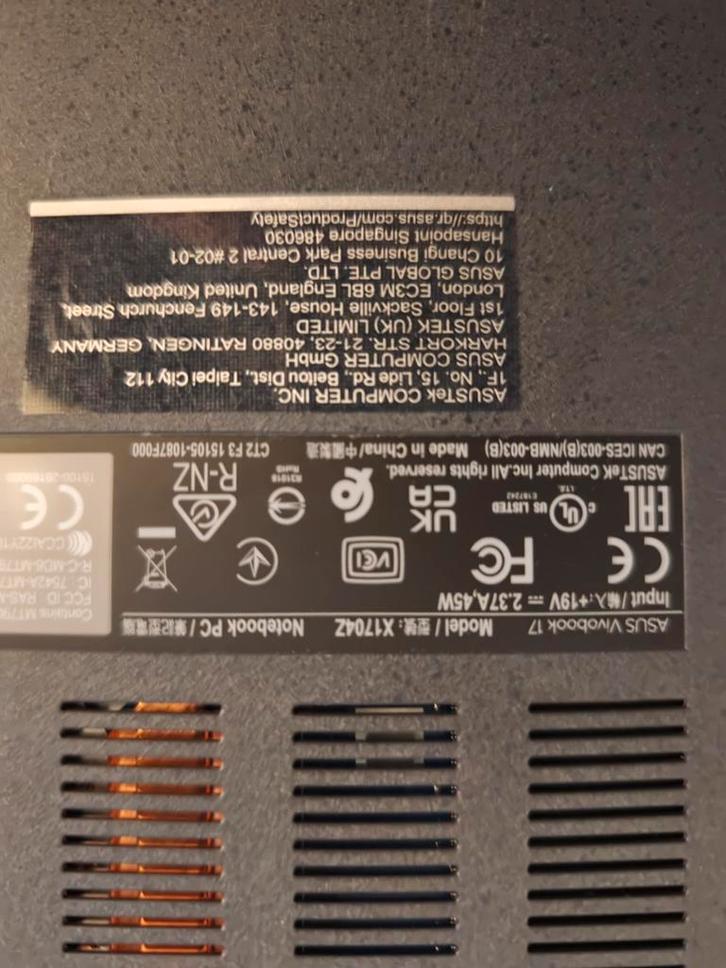 ASUS Vivobook 17" (X1704Z) – État Neuf – i5 / 16 Go RAM / 51, Informatique & Logiciels, Chargeurs d'ordinateur portable, Enlèvement ou Envoi