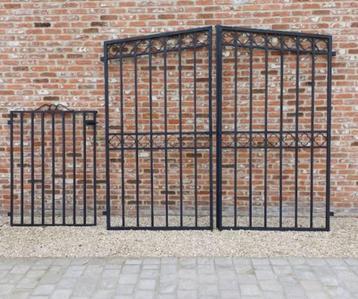 Metalen Hekkenpoort + Bijpoort, Doe-het-zelf en Bouw, Metalen, Ophalen, Zo goed als nieuw