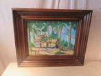 Mooi Geschilderd Werk 'Boerderij tussen Bomen' - Boom, Ophalen of Verzenden