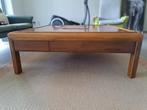 Unieke vierkante salontafel van massief hout  (116x116x40), Ophalen, Gebruikt, Vierkant, Minder dan 50 cm