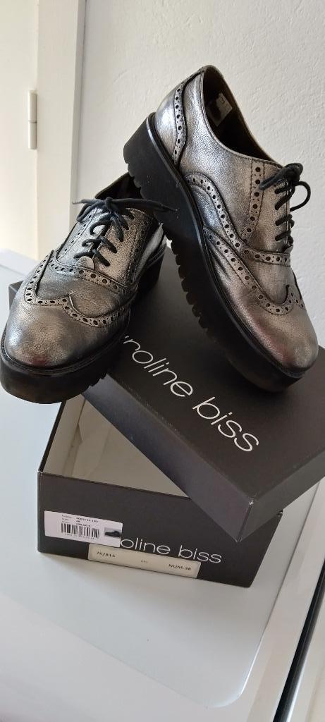 veterschoenen Caroline Biss/ ruime 38/zgan, Kleding | Dames, Schoenen, Zo goed als nieuw, Instappers, Grijs, Verzenden