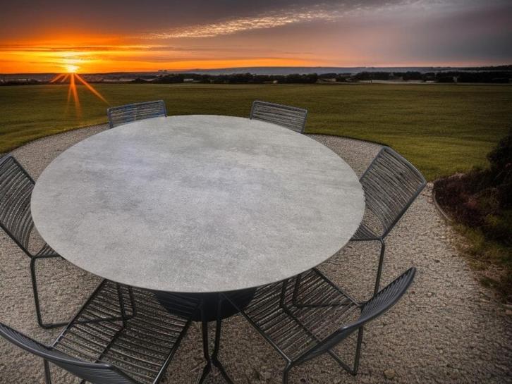 NIEUWE ronde tuintafel VOLKERAMIEK dia150cm, Tuin en Terras, Tuintafels, Nieuw, Rond, Ophalen