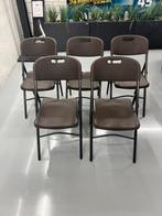 Lot de 5 chaises pliantes, Brun, Enlèvement, Métal, Cinq, Six Chaises ou plus