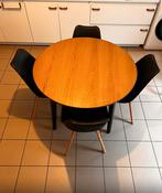 Table ronde en bois et ses 4 chaises modernes noires, Maison & Meubles, Moderne, 4 à 6 chaises, Neuf