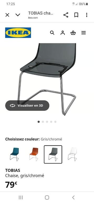 Chaise, Maison & Meubles, Chaises, Enlèvement, Utilisé, Gris, Deux