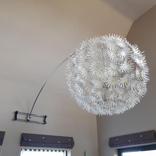Ikea Maskros hanglamp met op maat gemaakte Inox ophangbeugel, Maison & Meubles, Lampes | Suspensions, Utilisé, Métal, Autres matériaux