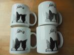 4 poezen koffietassen  van FELIX katten eten