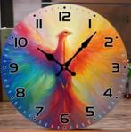 Horloge murale ronde en bois avec couleurs Phoenix (25cm), Enlèvement ou Envoi, Neuf, Horloge murale