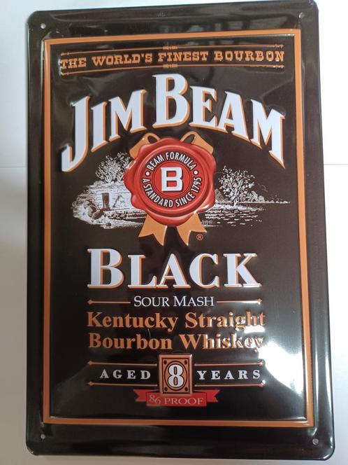 Reclamebord van Jim Beam Whiskey in Reliëf- (20x30cm), Verzamelen, Merken en Reclamevoorwerpen, Nieuw, Reclamebord, Ophalen of Verzenden