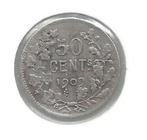 12893 * 50 cent 1909 frans  met punt * Z.Fr, Postzegels en Munten, Munten | België, Verzenden, Zilver