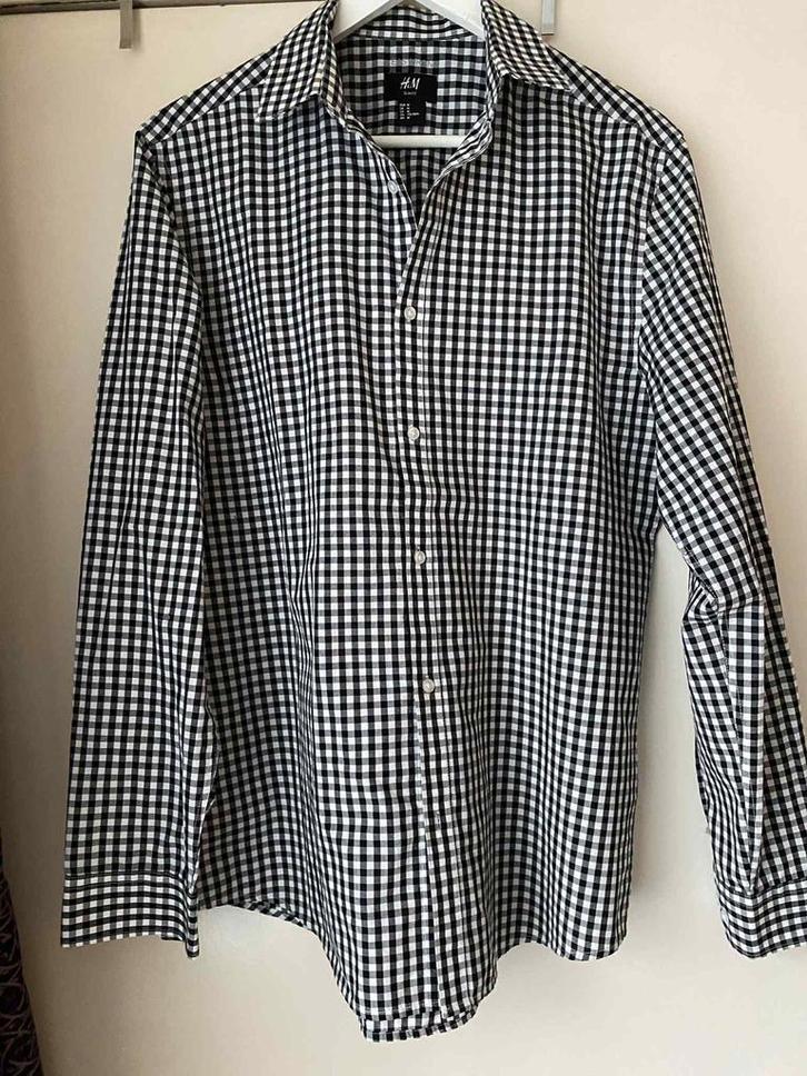 H&M Slim Fit geruit hemd maat M, Kleding | Heren, Overhemden, Zo goed als nieuw, Halswijdte 39/40 (M), Overige kleuren