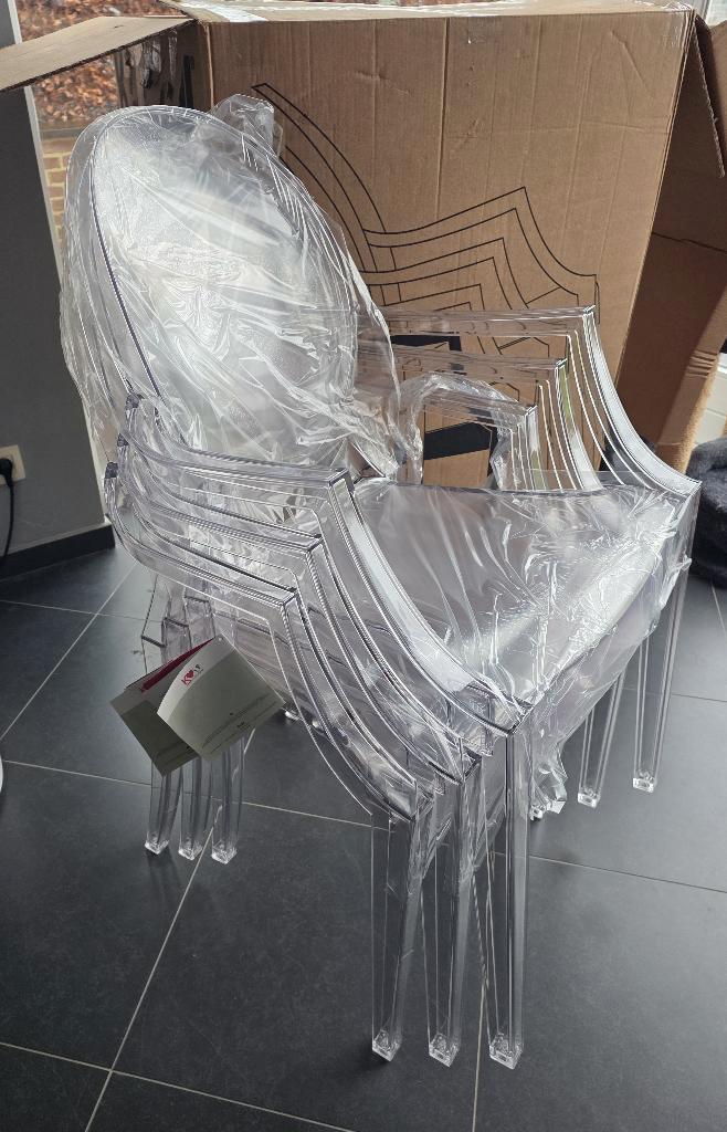 Lot de 3 Chaises Louis Ghost Kartell - Philippe Starck 4853, Maison & Meubles, Chaises, Enlèvement
