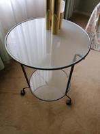 Table d'appoint Ikéa Strind en métal et verre trempé, Comme neuf, 60 cm ou plus, Rond, Enlèvement