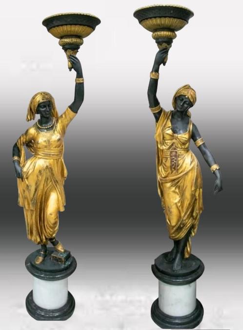 Grote gesigneerde bronzen beelden' MILO', Antiquités & Art, Art | Sculptures & Bois, Enlèvement ou Envoi