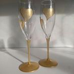 Kristal Champagne glazen set 2 stuk Bruiloft/ Huwelijk, Nieuw, Ophalen