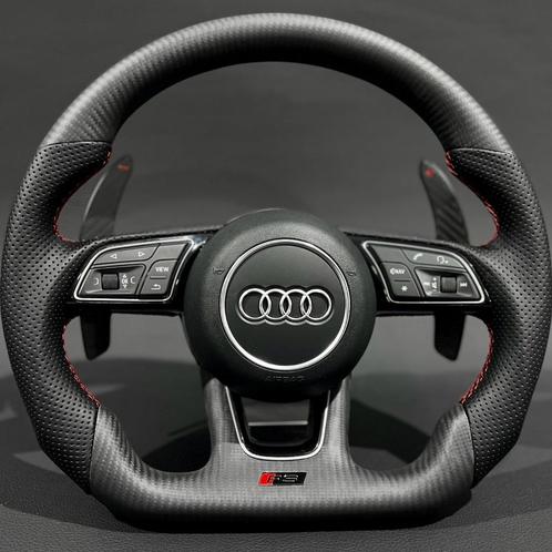 Audi matte carbon leer stuur compleet S RS, Auto-onderdelen, Besturing, Audi, Ophalen of Verzenden