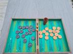 Antieke backgammon in houten koffer, trik-trakspel, Hobby en Vrije tijd, Gezelschapsspellen | Bordspellen, Ophalen of Verzenden