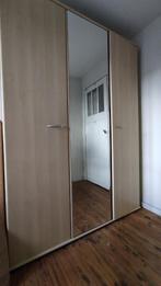 complete tienerkamer: bed met nachtkastje, kleerkast, ladenk, Ophalen, Gebruikt, Eenpersoons, Licht beukenhout