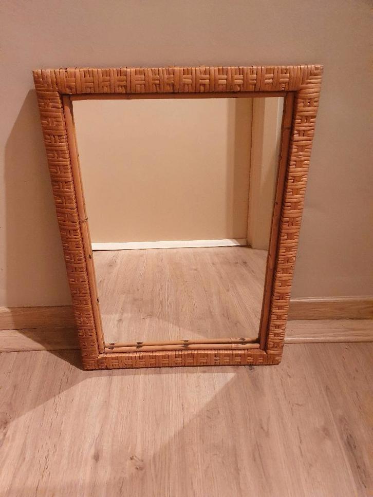 Miroir ancien en rotin et bambou, Antiquités & Art, Antiquités | Miroirs, Rectangulaire, Enlèvement