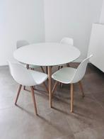 tuintafel en stoelen, Tuin en Terras, Tuintafels, Ophalen, Zo goed als nieuw, Rond, Metaal