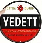 Reclamebord vintage Vedett rond - mancave poolhouse nieuw, Ophalen of Verzenden, Nieuw, Reclamebord