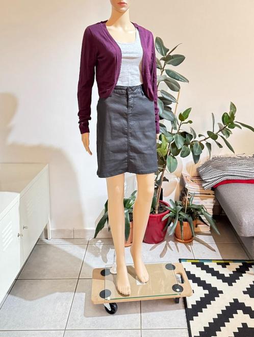 Black denim skirt leather look Esprit (size S) NEW, Kleding | Dames, Rokken, Nieuw, Maat 36 (S), Zwart, Boven de knie, Ophalen of Verzenden