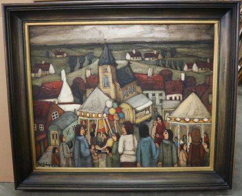 Robert DELANGE, mijn dorpskermis, Antiek en Kunst, Kunst | Schilderijen | Klassiek, Ophalen