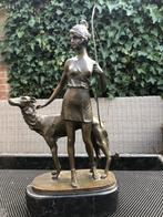 bronzen sculptuur Diana godin v jacht hond windhond Bruno Za, Ophalen of Verzenden