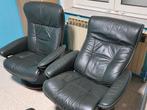 2 fauteuils relax et 1 pouf vert olive, Huis en Inrichting, Fauteuils, Ophalen, Gebruikt