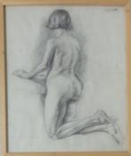 FRITS VAN KOLCK / RUGGELINGS NAAKT / ORIGINEEL / 63x53cm KAD, Antiek en Kunst, Ophalen of Verzenden