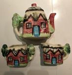 theepot, melkkannetje en suikerpotje retro, Ophalen of Verzenden, Zo goed als nieuw