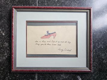 Andy Warhol  Kleine Aquarel en ingelijst  Gesigneerd beschikbaar voor biedingen