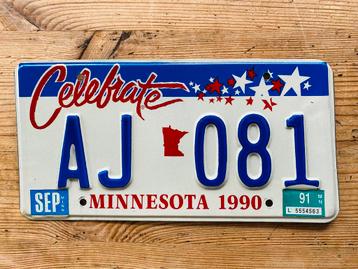 Amerikaanse nummerplaat Minnesota USA beschikbaar voor biedingen
